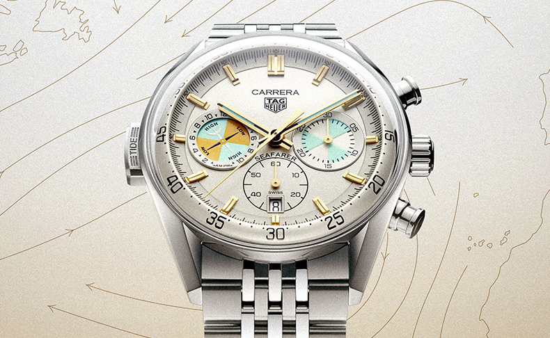 TAG Heuer(タグ・ホイヤー) 2026新作 タグ・ホイヤーの新たな航海の始まり、「タグ・ホイヤー カレラ クロノグラフ シーファーラー」。クラシックなセーリングウォッチの復活により海洋の歴史を継承