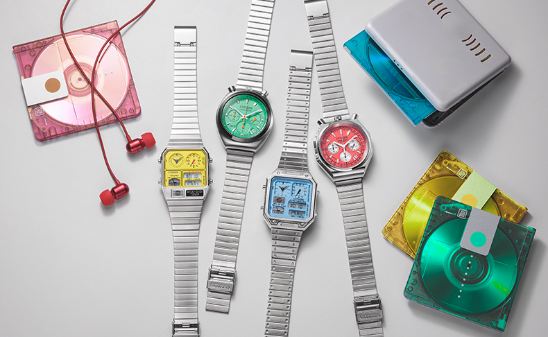 CITIZEN(シチズン) 2026新作 「シチズンコレクション」、レトロフューチャーなデザインが人気のレコードレーベルからポップなカラーの限定モデルが登場!!