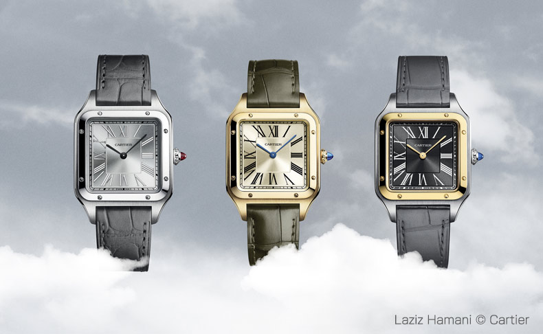 カルティエ(Cartier) 2020新作 サントス=デュモン自身が手がけた製図がケースバックにエングレービングされた。カルティエ「サントス デュモン」  | ブランド腕時計の正規販売店紹介サイトGressive/グレッシブ