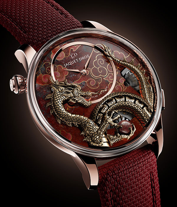 JAQUET DROZ(ジャケ・ドロー) 2024新作 中国文化の中で吉兆として姿を現すとされる聖なる生物へのオマージュ。ジャケ・ドロー「インペリアル・ドラゴン・オートマトン レッドゴールド - キュプライト」