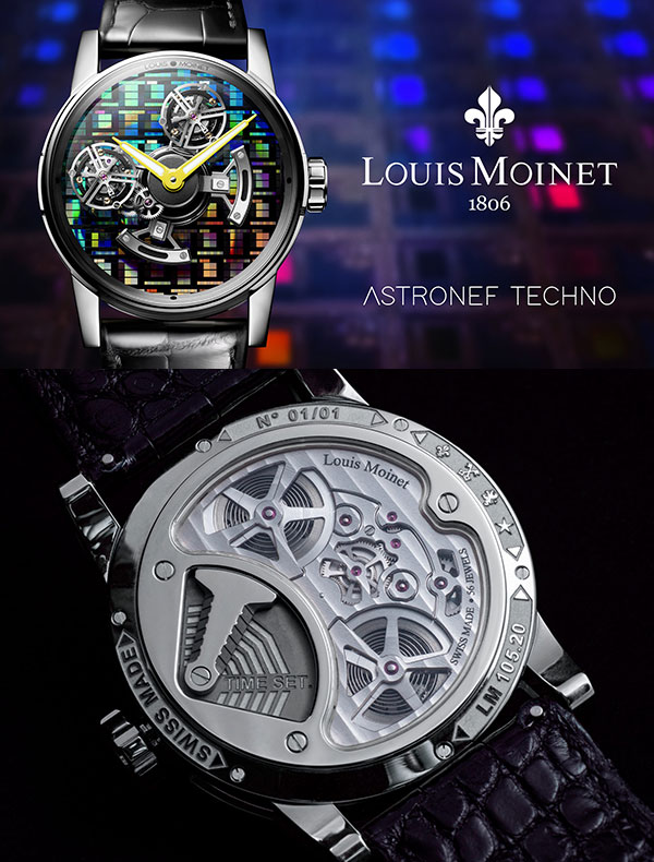 LOUIS MOINET(ルイ・モネ) シリコンウエハー文字盤とダブルサテライトトゥールビヨンの虹色のショーが彩るユニークピース。ルイ・モネ「アストロネフ テクノ」を発表