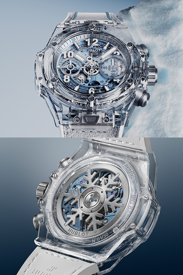 HUBLOT(ウブロ) 2025新作 冬の精神を宿した2つの時計を発表。ウブロ「ビッグ・バン ウニコ ウィンター サファイア」「ビッグ・バン ウニコ ウィンター チタニウム セラミック」