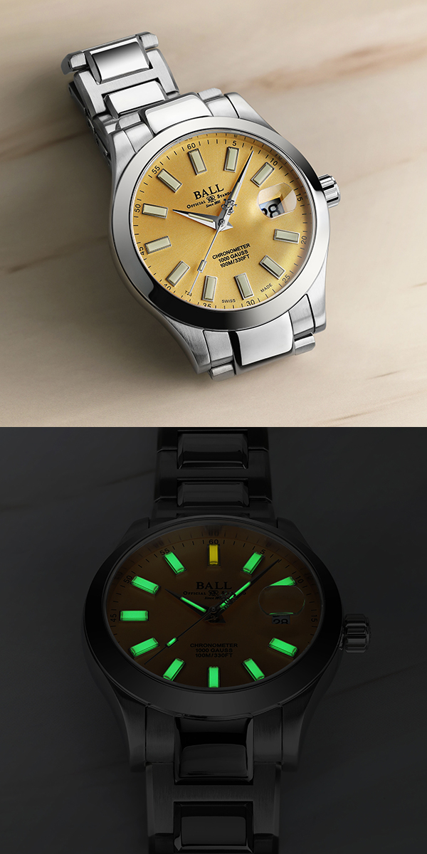 BALL WATCH(ボール ウォッチ) 2026新作 確かな精度と信頼性を礎に、落ち着いた華やかさを纏う。ボール ウォッチ「エンジニア III マーベライト クロノメーター 40」にゴールドカラー文字盤が新登場