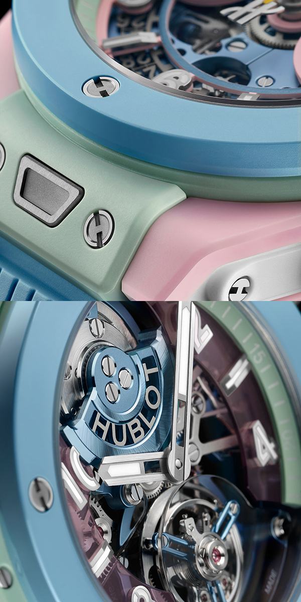 【新品】B-10　色が濃いめ、虹が綺麗で海底のような雰囲気のブルフロ ウブロ(HUBLOT) 2026新作 HUBLOT SUMMER：パステルセラミックの芸術