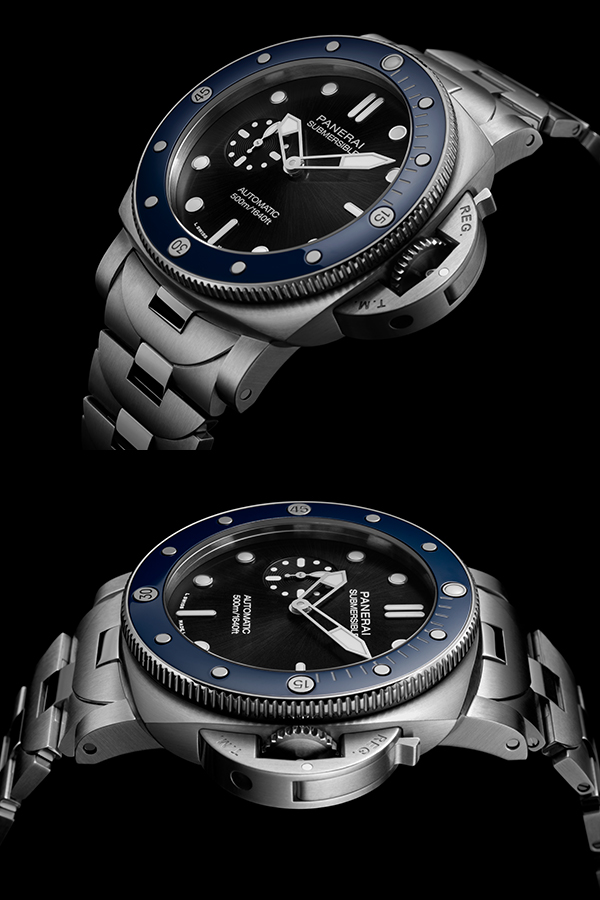 PANERAI(パネライ) 2026新作 メタルブレスレットとハイコントラストなノーデイト文字盤を備えた44mmダイバーズウォッチ。パネライ「サブマーシブル」