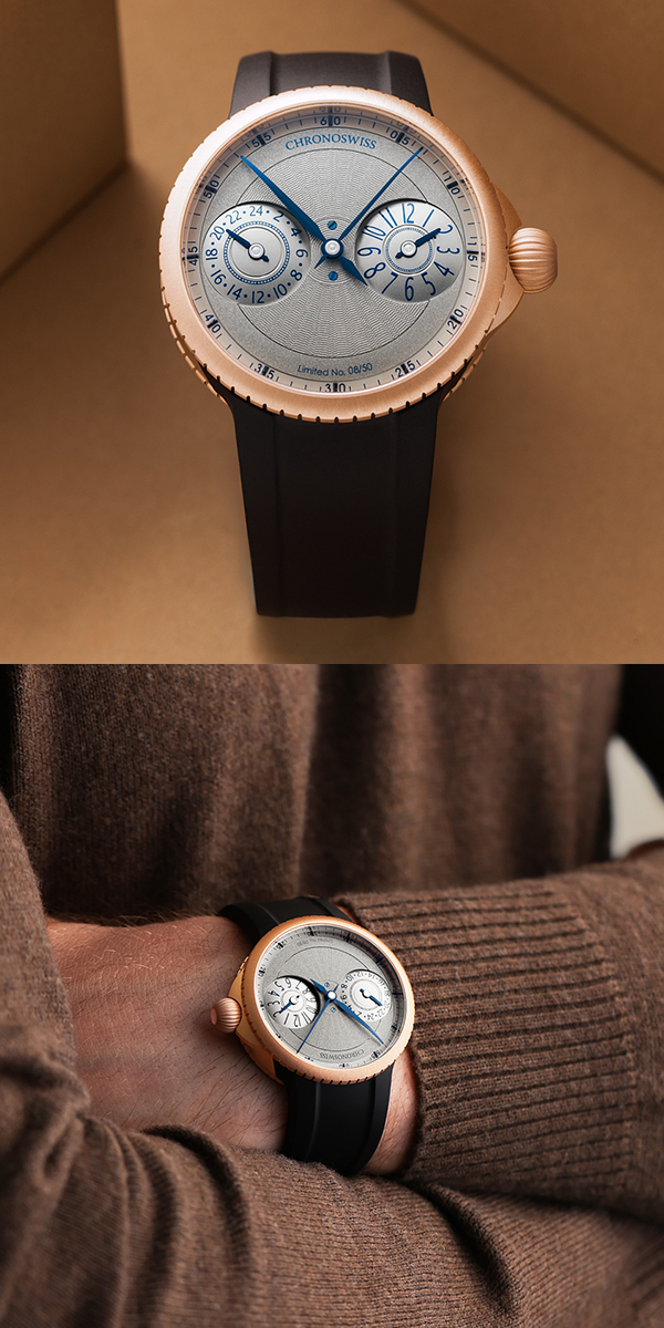 CHRONOSWISS(クロノスイス) 2026新作 クロノスイス「パルス GMT フロステッド ギョーシェ ゴールド」