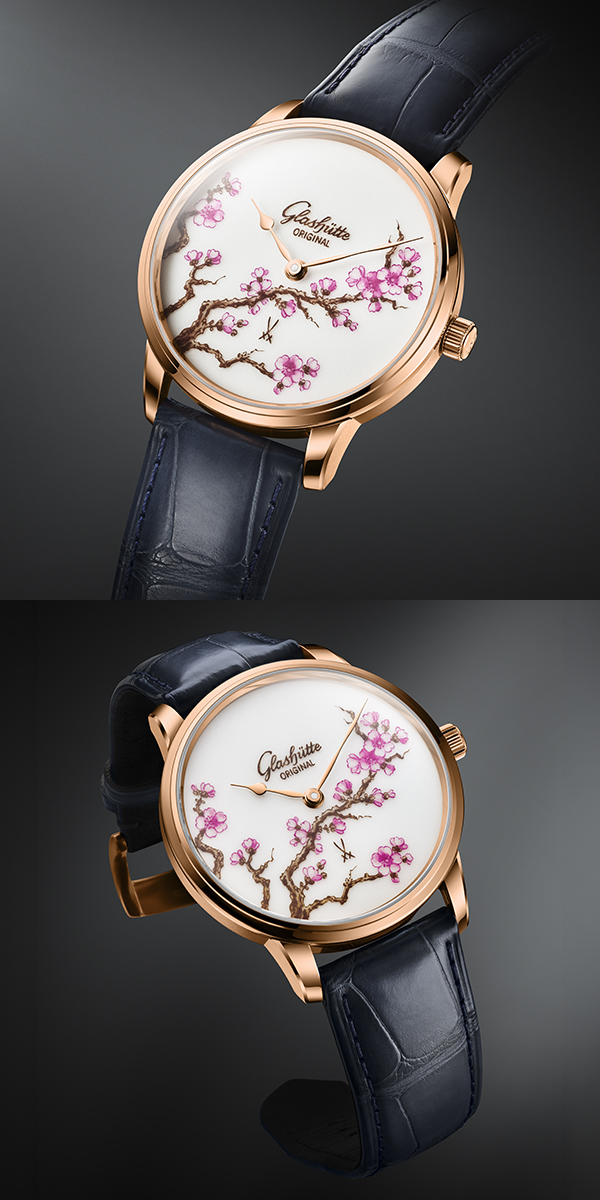 GLASHÜTTE ORIGINAL(グラスヒュッテ・オリジナル) 2026新作 伝統が息づくクラフトマンシップ。グラスヒュッテ・オリジナル「セネタ・マイセン チェリーブロッサム」