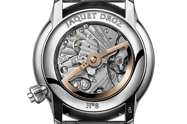 JAQUET DROZ(ジャケ・ドロー) 2020新作 圧倒的な存在感を漂わせるオニキスが、グラン・セコンドを神秘的な漆黒さで包み込む。ジャケ・ドロー「グラン・セコンド オフセンター クロノグラフ ブラック オニキス」