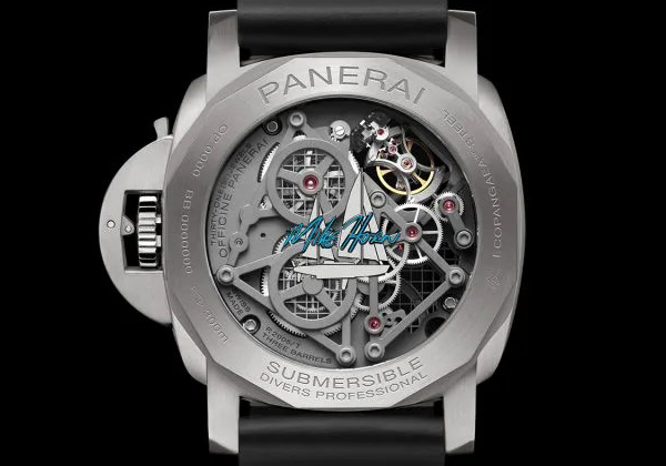 PANERAI(パネライ) 2020新作 マイク・ホーンと一緒に北極圏で探検ができる、体験付きスペシャルエディション「サブマーシブル  エコ パンゲア™ トゥールビヨン GMT - 50mm マイク・ホーン エディション」