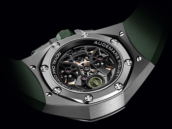 AUDEMARS PIGUET(オーデマ ピゲ) 2022新作 グリーンカラーのコンテンポラリーなコンプリケーション。オーデマ ピゲ「ロイヤル オーク コンセプト フライング トゥールビヨン GMT」