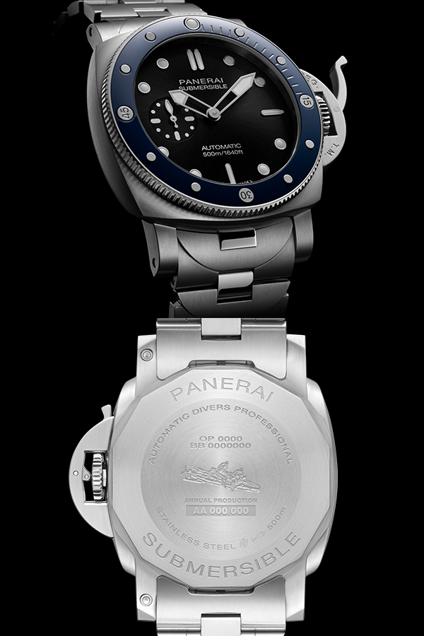 PANERAI(パネライ) 2026新作 メタルブレスレットとハイコントラストなノーデイト文字盤を備えた44mmダイバーズウォッチ。パネライ「サブマーシブル」