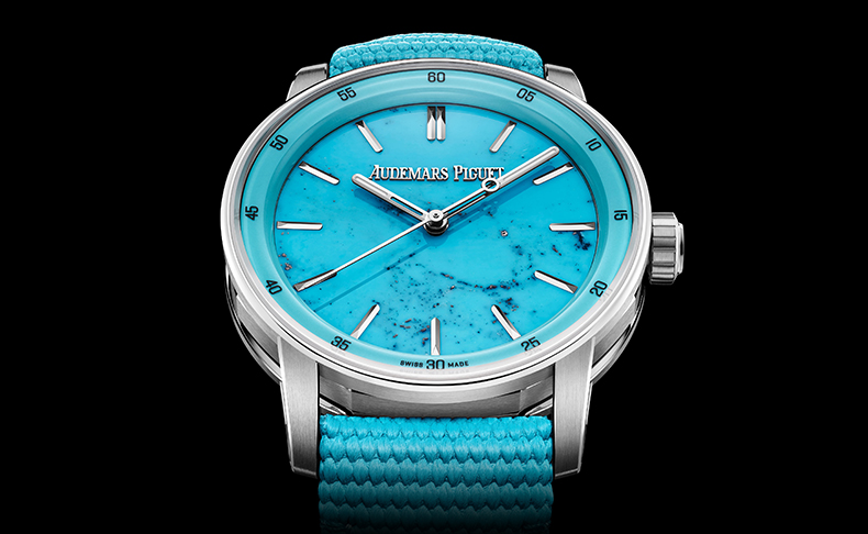 2026新作 38mmの「CODE 11.59 バイ オーデマ ピゲ オートマティック」に鮮やかなターコイズのストーンダイヤルが日本先行発売で登場