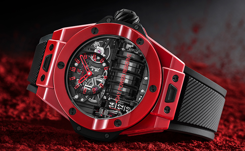 2020新作 情熱の色におけるフュージョン「ビッグ・バン MP-11 14デイ パワーリザーブ レッドセラミック」