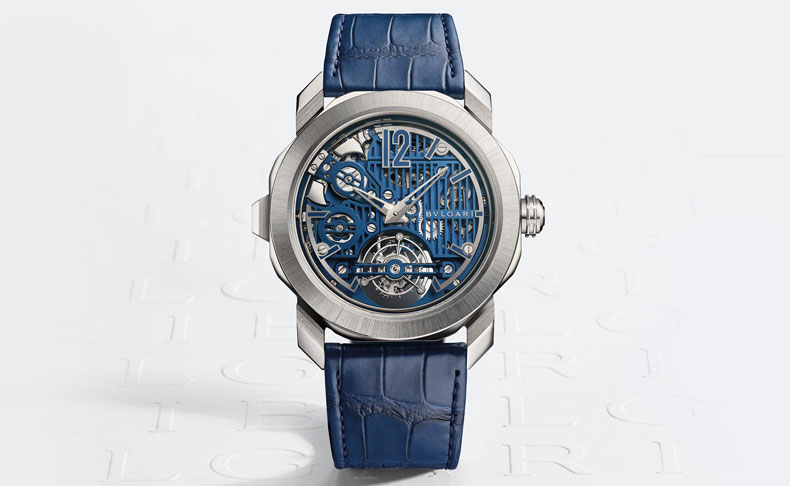 2022新作 トゥールビヨンとストライキング機構で極めてモダンに表現された、ブルガリ「オクト ローマ ブルー カリヨン トゥールビヨン」