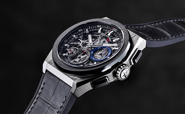 ブラックベゼルとグレーストラップのショップ限定モデル「DEFY El Primero21 for TANAKA」