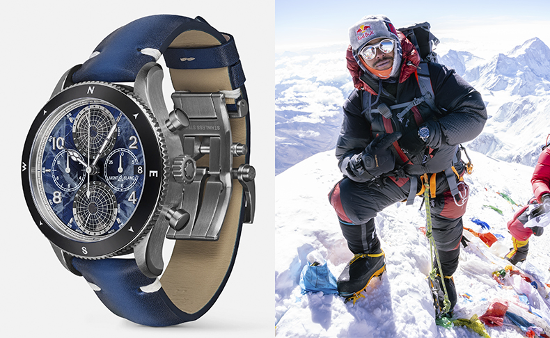 登山家ニルマル・プルジャが、「モンブラン 1858 ジオスフェール クロノグラフ ゼロ オキシジェン」を着用して、エベレストの登頂に成功