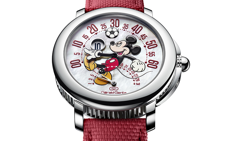 2022新作 ゴールを目指すミッキーマウス。ブルガリ「ジェラルド ジェンタ アリーナ バイレトログラード プレイングフットボール ミッキーマウス ディズニー」