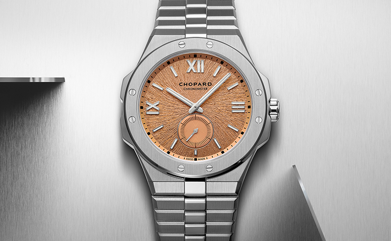 2023新作 スモールセコンド、ダブルクロノメーター搭載、ジュネーブ・シールの認定を取得したルーセントスティール™製の新モデル。ショパール「アルパイン イーグル 41 XPS」