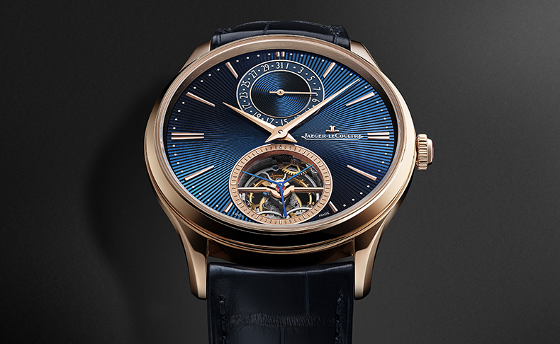 2024新作 ブルーのグラン・フー・エナメルとサンレイ・ギョーシェ仕上げのダイヤルがメティエ・ラール™工房の優れた技術力を披露。ジャガー・ルクルト「マスター・ウルトラスリム・トゥールビヨン・エナメル」