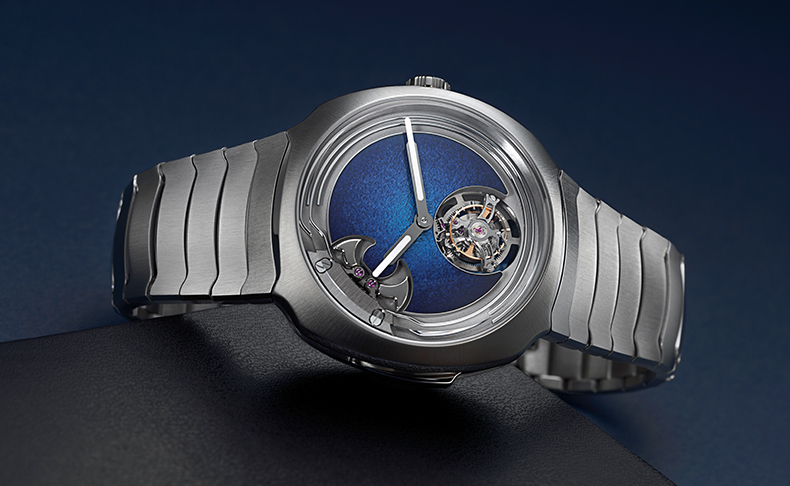 2024新作 時のシンフォニー。H.モーザー「ストリームライナー・コンセプト ミニッツリピーター トゥールビヨン ブルーエナメル」