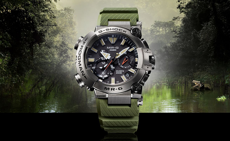 2025新作 ISO200m潜水用防水性能を備えたダイバーズ仕様“FROGMAN”。世界最大の「ゴライアスガエル」をモチーフにした“MR-G”