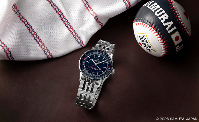 2026新作 野球日本代表・侍ジャパンを讃える日本限定モデル。ブライトリング「ナビタイマー オートマチック GMT 41 侍ジャパン リミテッド」