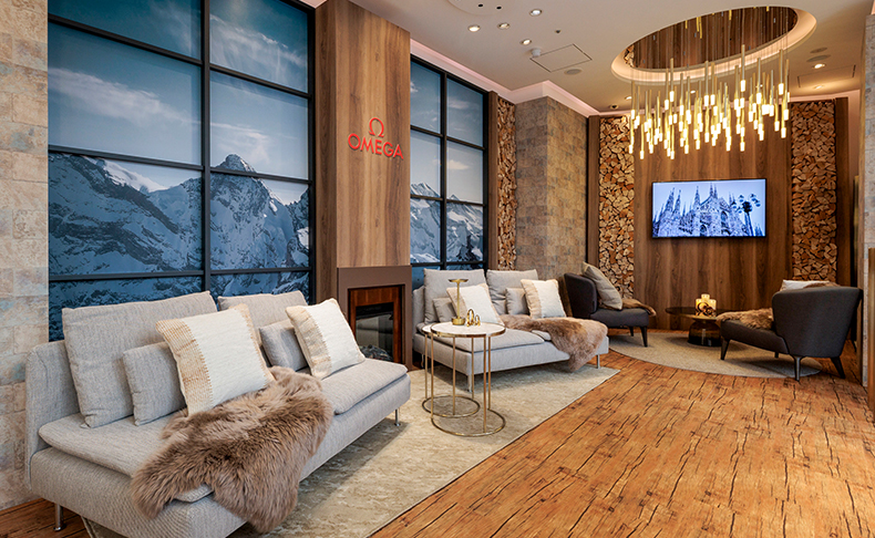 オメガブティック六本木ヒルズにスイスのシャレーをイメージした空間が誕生
