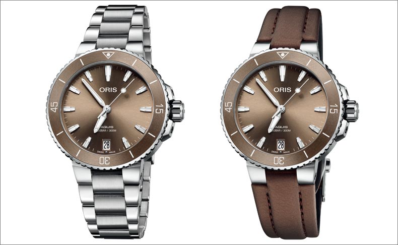 2019 BASEL新作 ブラウンのスモールサイズダイバーズウォッチ「オリス アクイス デイト」