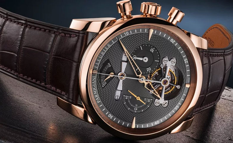 2020新作 トゥールビヨンとクロノグラフを強調するように設計された、パルミジャーニ・フルリエ「トンダグラフ トゥールビヨン クロノグラフ ローズゴールド スレート」