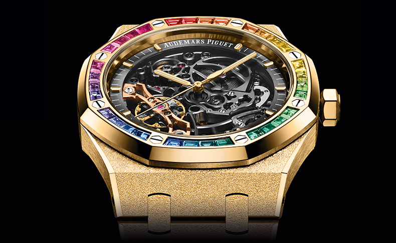 2021新作 オーデマ ピゲ「ロイヤル オーク ダブル バランス ホイール オープンワーク」を彩るレインボーとフロステッドゴールド