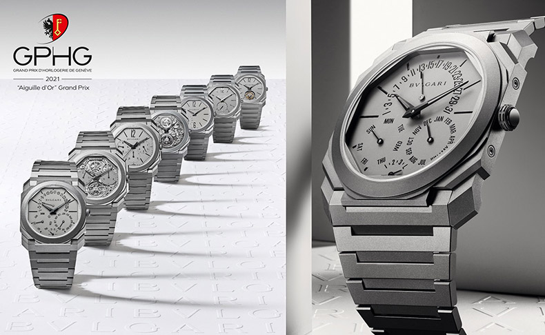 ブルガリが「ジュネーブ ウォッチ グランプリ 2021」で「AIGUILLE D’OR (金の針賞)」を受賞