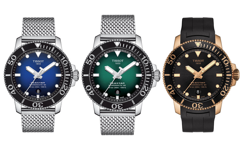 2020新作 人気の「ティソ シースター 1000 オートマティック」にミラネーゼブレスレットタイプを含む新色3モデルが登場