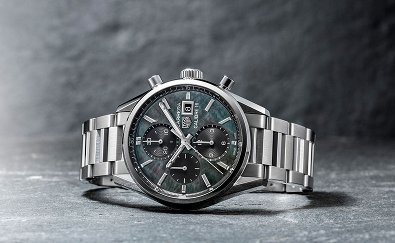 2020新作 日本限定のブラック マザー オブ パールダイヤル モデル「タグ・ホイヤー カレラ キャリバー16 クロノグラフ」