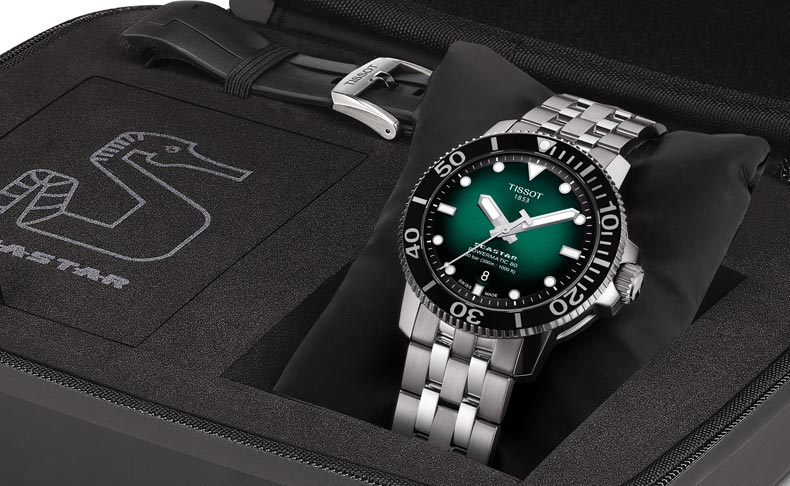 2021新作 新色グリーンダイアルモデルに日本限定セットが登場。「ティソ シースター 1000 オートマティック」