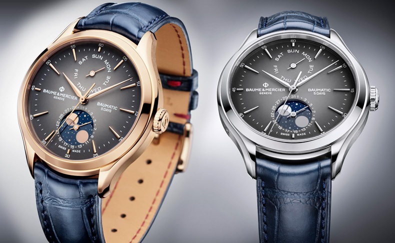 2020新作 存在感を放ちながら独特の美を演出。ボーム＆メルシエ「クリフトン ボーマティック デイデイト/ムーンフェイズ」