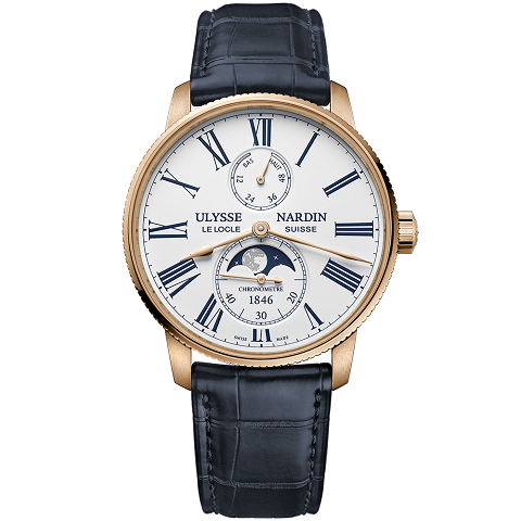 ユリス・ナルダン　ULYSSE NARDIN マリーン トルピユール ムーンフェイズ ローズゴールド 1192-310-0A/1A