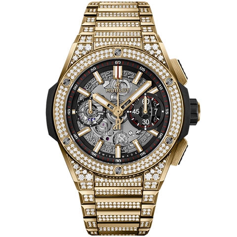 ウブロ　HUBLOT ビッグ・バン インテグレーテッド イエローゴールド パヴェ 451.VX.1130.VX.3704