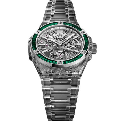 ウブロ　HUBLOT ビッグ・バン インテグレーテッド トゥールビヨン フルサファイア バゲット エメラルド 455.JX.0120.JX.1909.YOS 