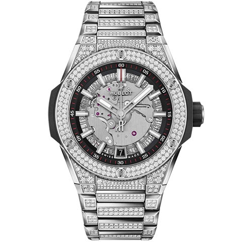 ウブロ　HUBLOT ビッグ・バン インテグレーテッド タイムオンリー チタニウム パヴェ 456.NX.0170.NX.3704