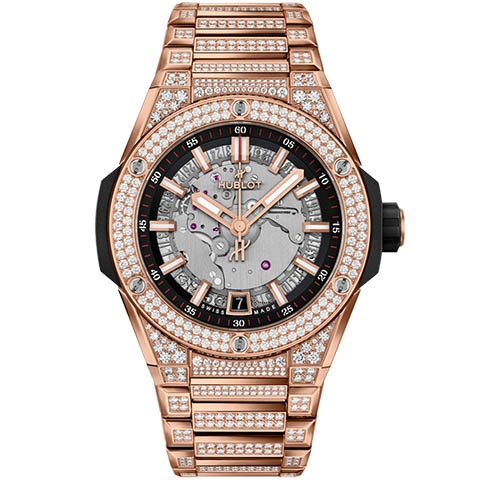 ウブロ　HUBLOT ビッグ・バン インテグレーテッド タイムオンリー キングゴールド パヴェ 456.OX.0180.OX.3704
