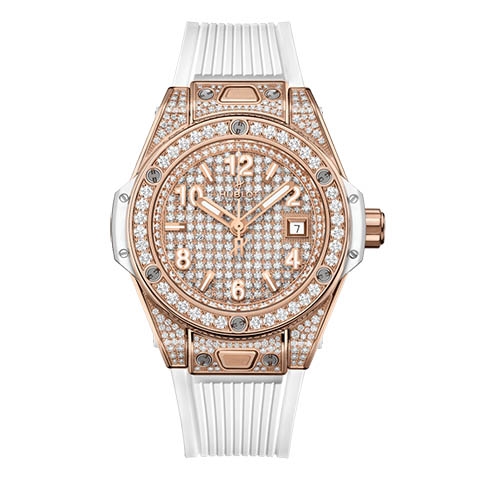 ウブロ　HUBLOT ビッグ・バン ワンクリック キングゴールド ホワイト フルパヴェ 485.OE.9000.RW.1604