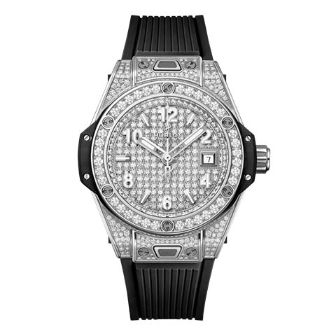 ウブロ　HUBLOT ビッグ・バン ワンクリック スチール フルパヴェ 485.SX.9000.RX.1604