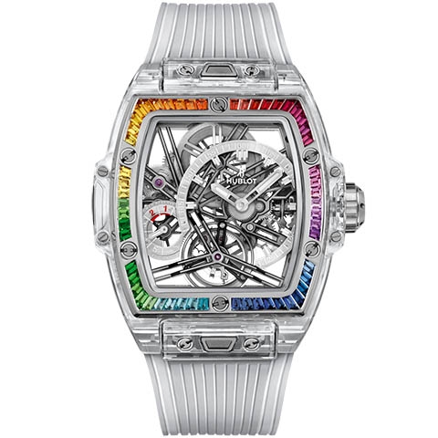 ウブロ　HUBLOT ウブロ  スピリット オブ ビッグ・バン トゥールビヨン 5デイ パワーリザーブ サファイア レインボー 645.JX.5120.RT.4099