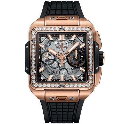 ウブロ　HUBLOT スクエア・バン ウニコ キングゴールド ダイヤモンド 821.OX.0180.RX.1204