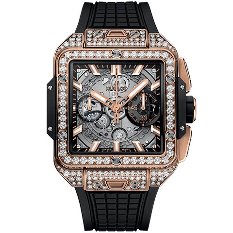 ウブロ　HUBLOT スクエア・バン ウニコ キングゴールド パヴェ 821.OX.0180.RX.1604