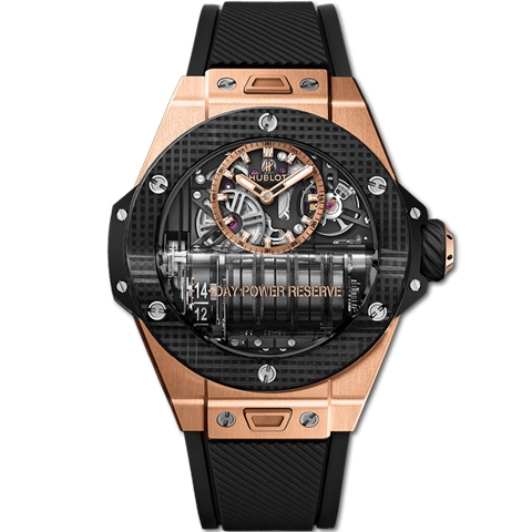 ウブロ　HUBLOT ピッグ・バン MP-11 14デイ パワーリザーブ キングゴールド 3D カーボン 911.OQ.0118.RX