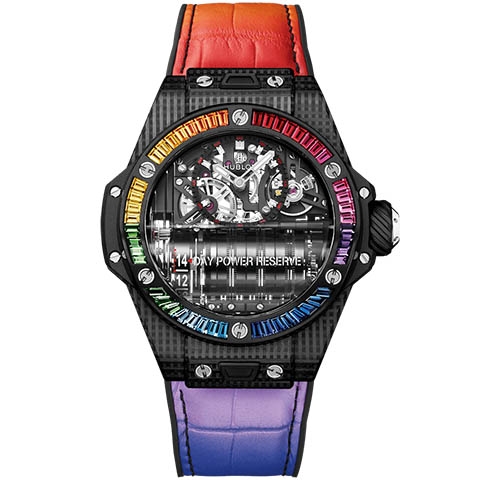 ウブロ　HUBLOT ウブロ  ビッグ・バン MP-11 14デイ パワーリザーブ 3Dカーボン レインボー 911.QD.0123.LR.4099
