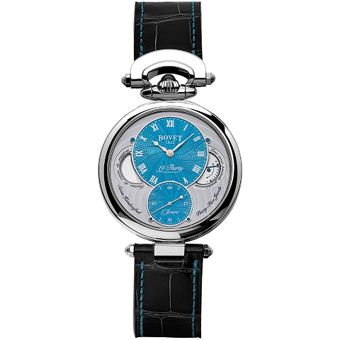 ボヴェ　BOVET フルリエ ナインティーンサーティ スティール ターコイズ ギョーシェ NTS0053