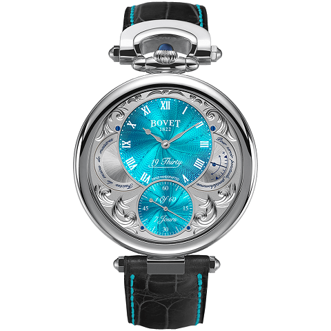 ボヴェ　BOVET フルリエ ナインティーンサーティ スティール ターコイズ ギョーシェ フルリザン NTS0055