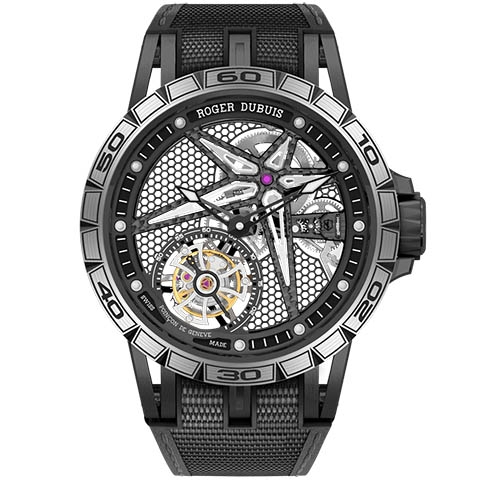 ロジェ・デュブイ　ROGER DUBUIS エクスカリバー スパイダー ブラックDLC チタニウム フライングトゥールビヨン スケルトン RDDBEX0815